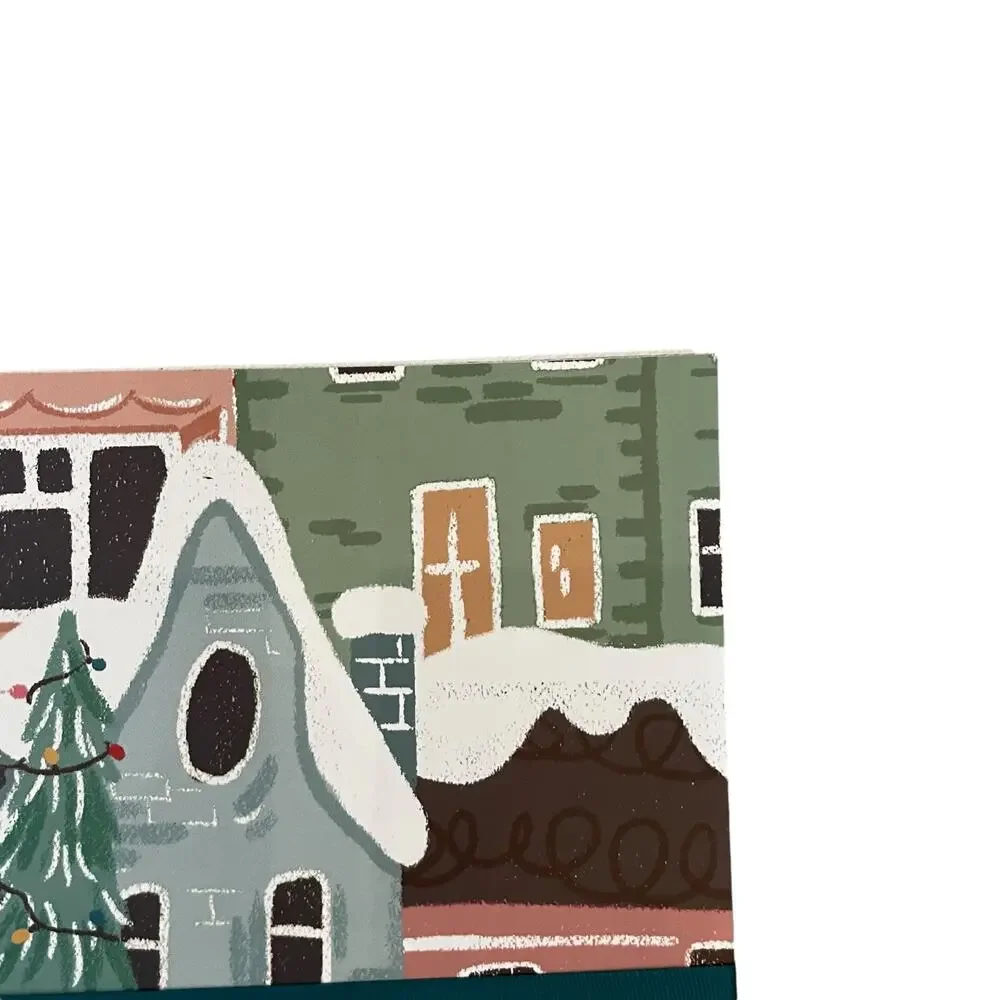 Envogue Christmas Village Faux Leather Placemats 13x19 Set of 4 New